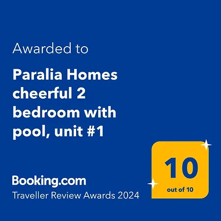 Paralia Homes Cheerful 2 Bedroom With Pool, Unit #1 *
